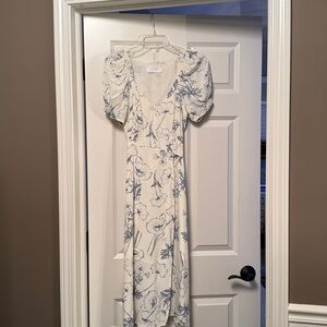 Astr Off-White and Blue Floral Dress Size XS
